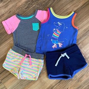 Cat & Jack Baby Girl Summer Outfit Bundle 12 Mo